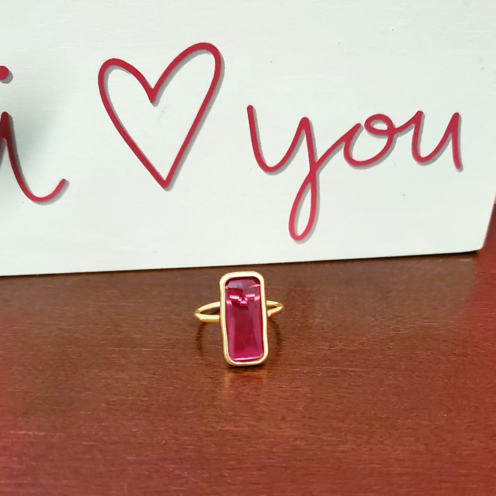 Rasberry Pink and Gold Ring